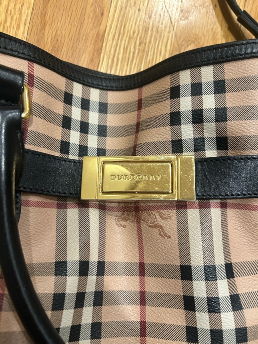 Burberry Haymarket Check Coated Canvas Crossbody Bag Purse - Picture 3 of 11